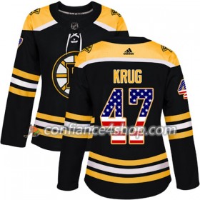 Adidas Maillot de Hockey Boston Bruins Torey Krug 47 2017-2018 Noir USA Flag Fashion Authentic - Femme